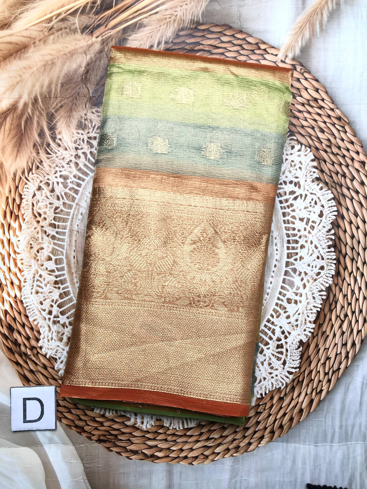 Elegant Multi Colour Tissue Saree