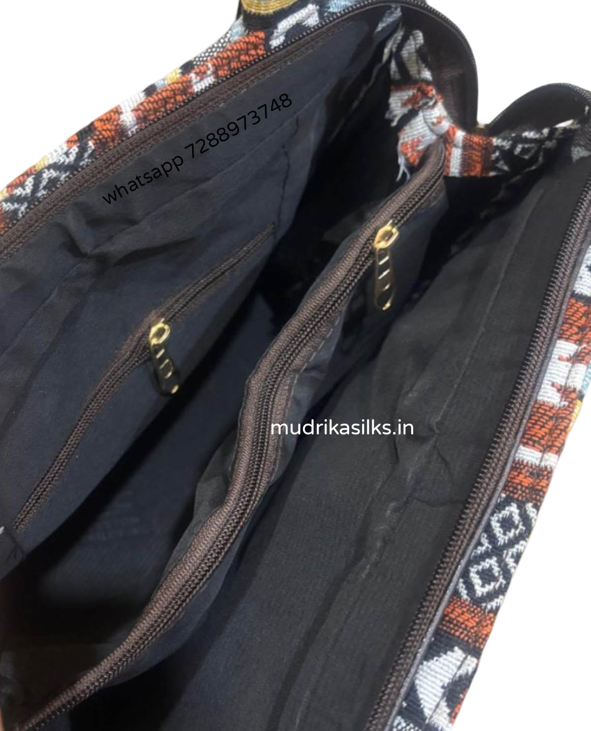 Grey ikkat style woven tote bag