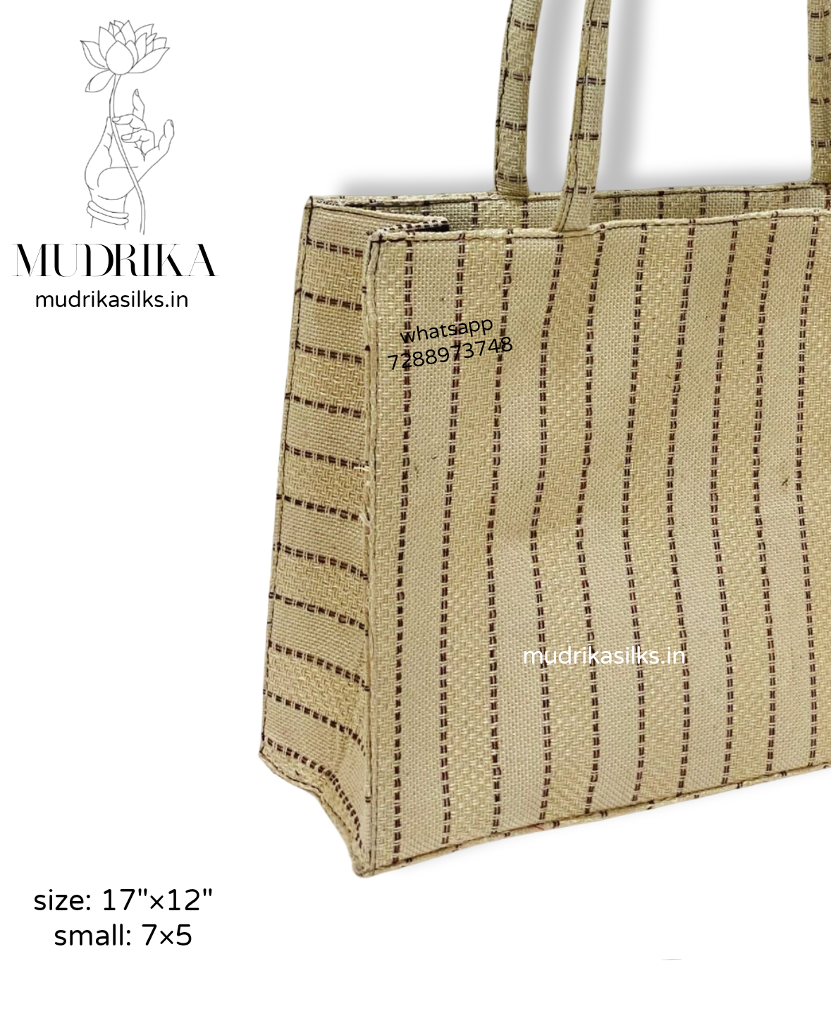 Jute strips tote bag