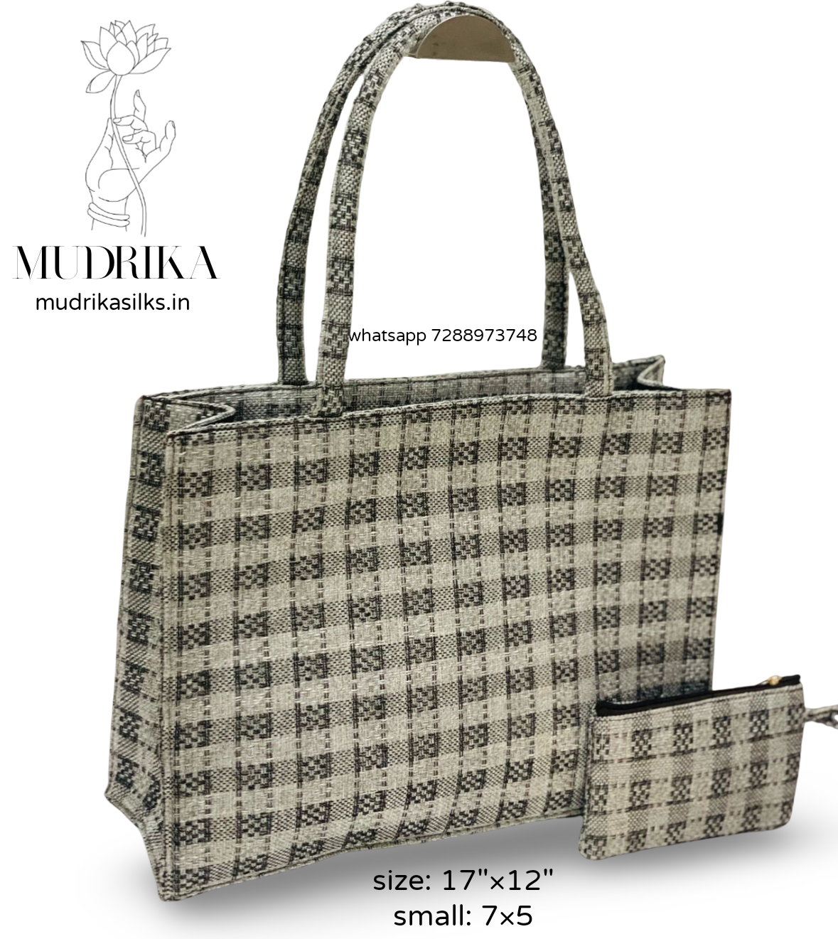 Checks tote bag