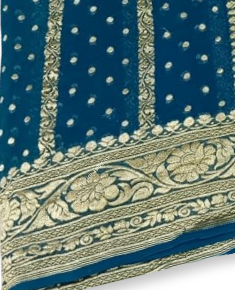 Deep Blue georgette saree