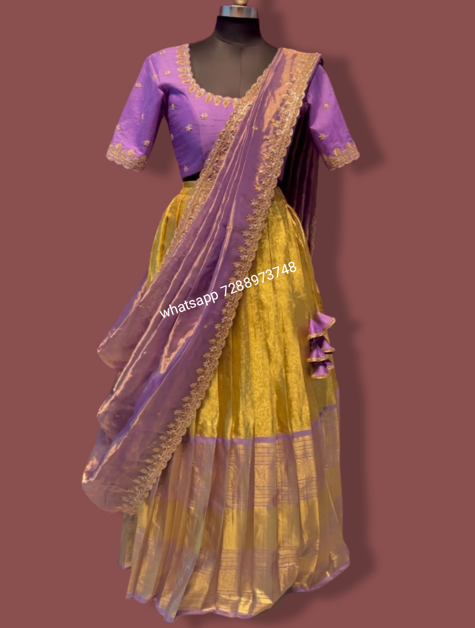 Kanchipattu tissue lehenga set