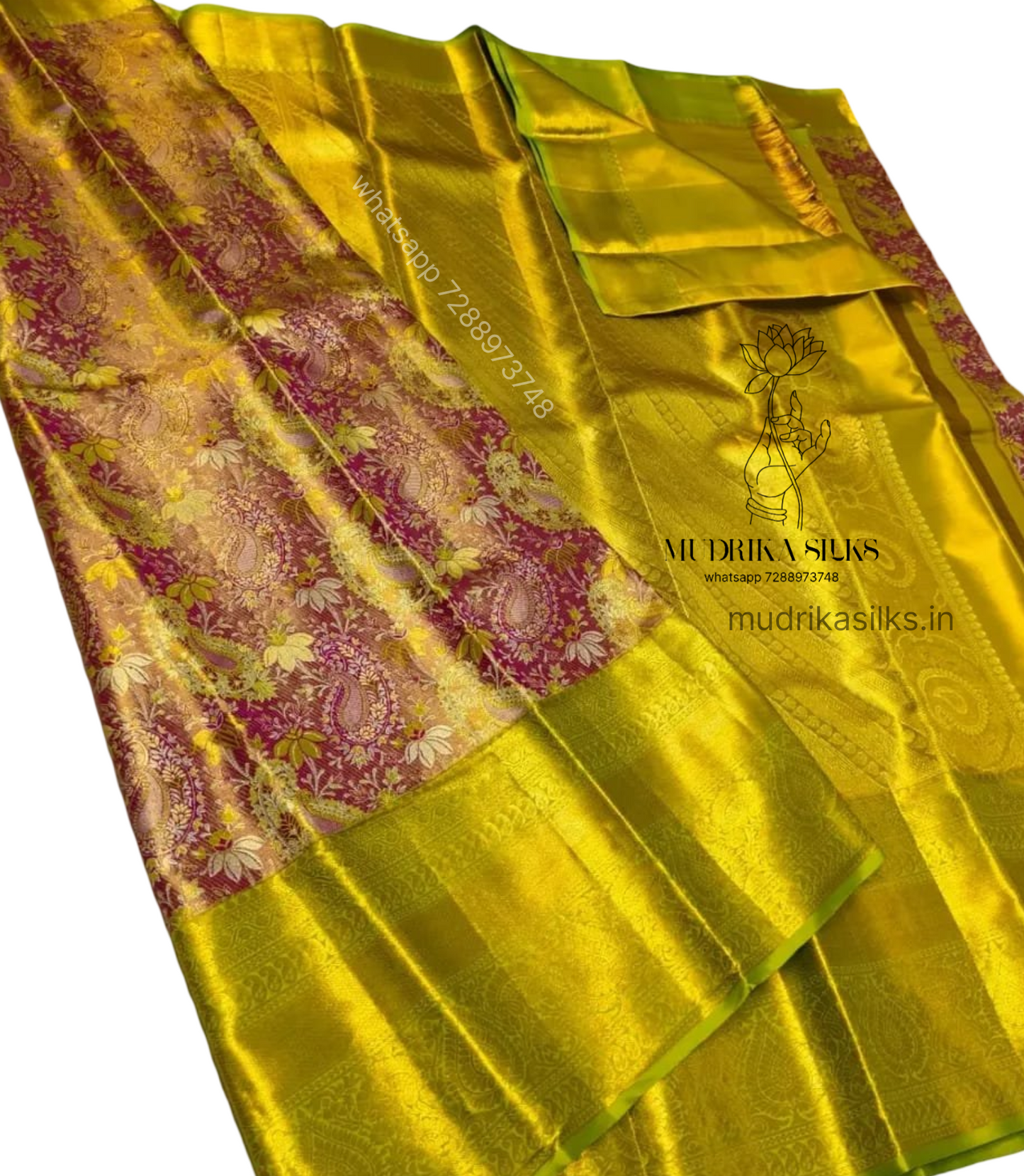 Elegant Pattu saree with paisley design