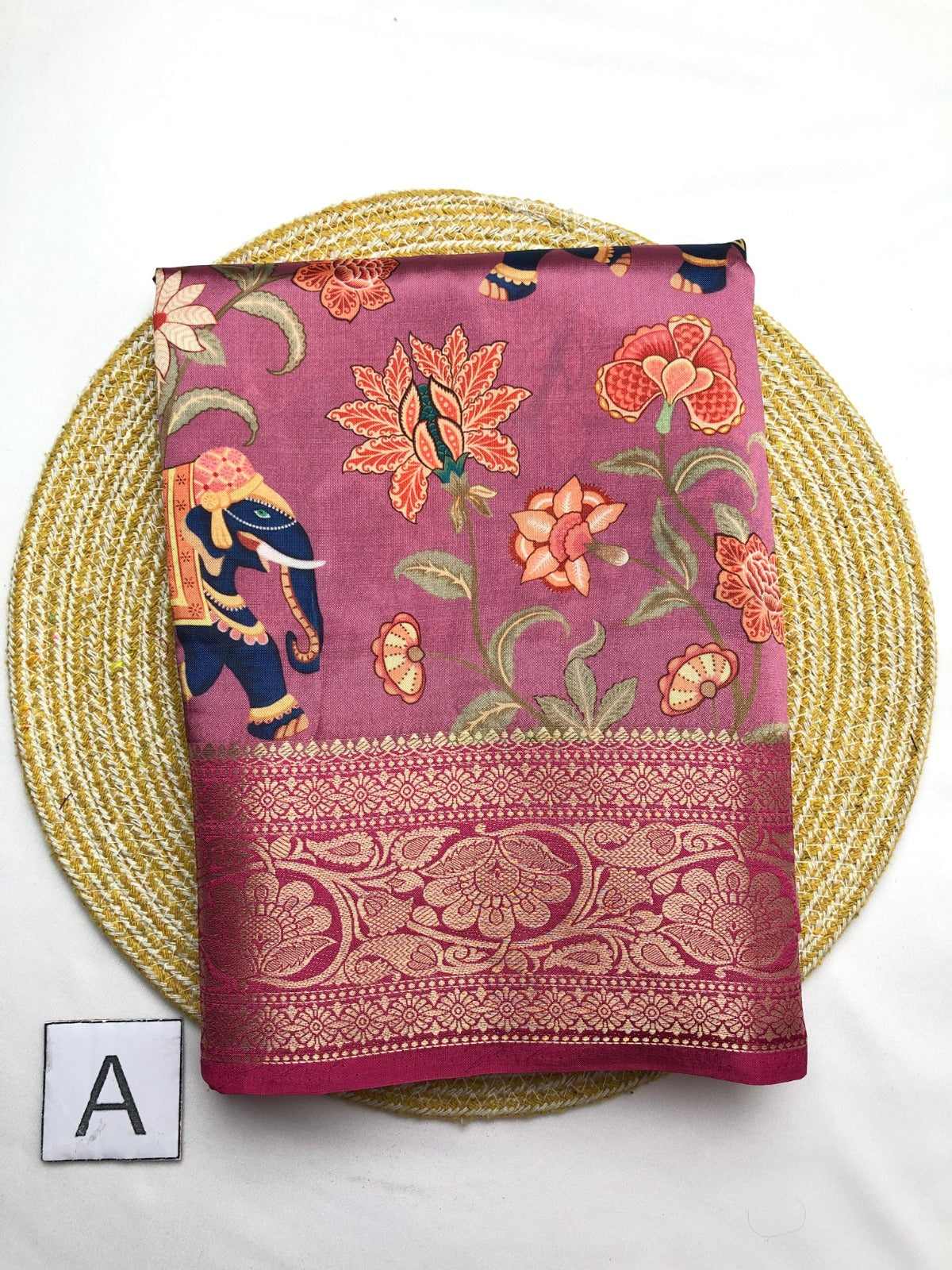 Soft silk saree with allover floral design