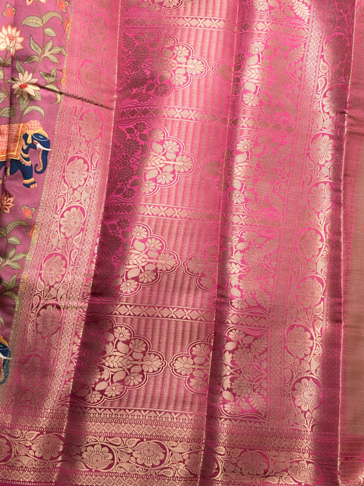 Soft silk saree with allover floral design