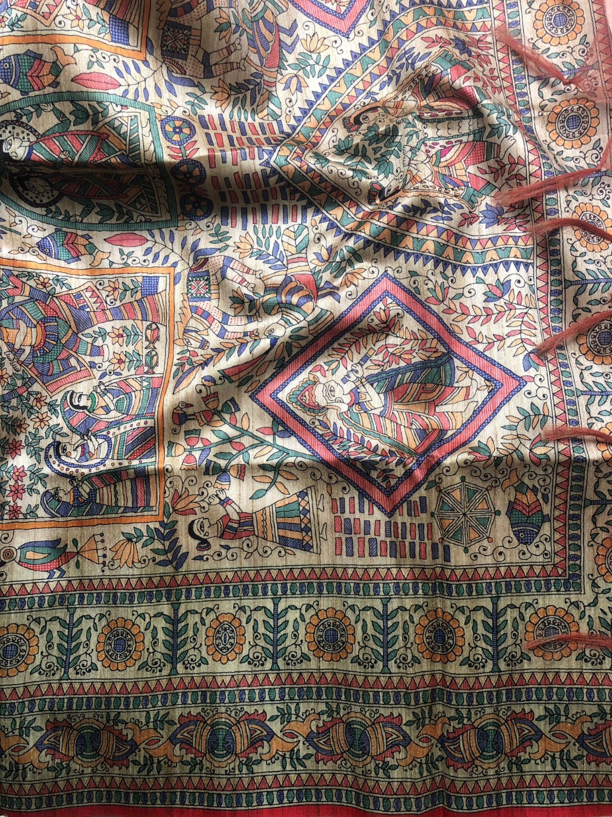 Bhagalpuri Saree with kalamkari print