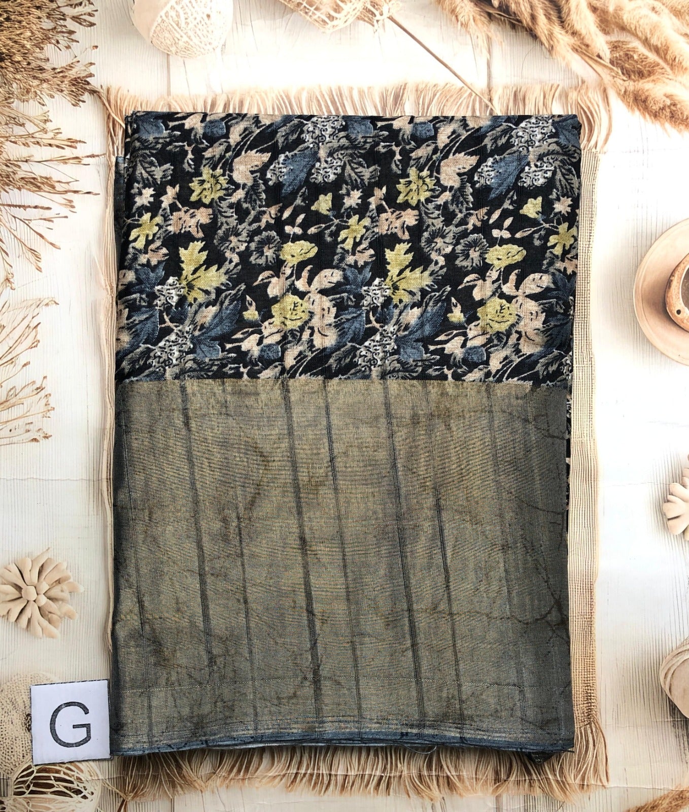 Elegant dola silk saree with floral print