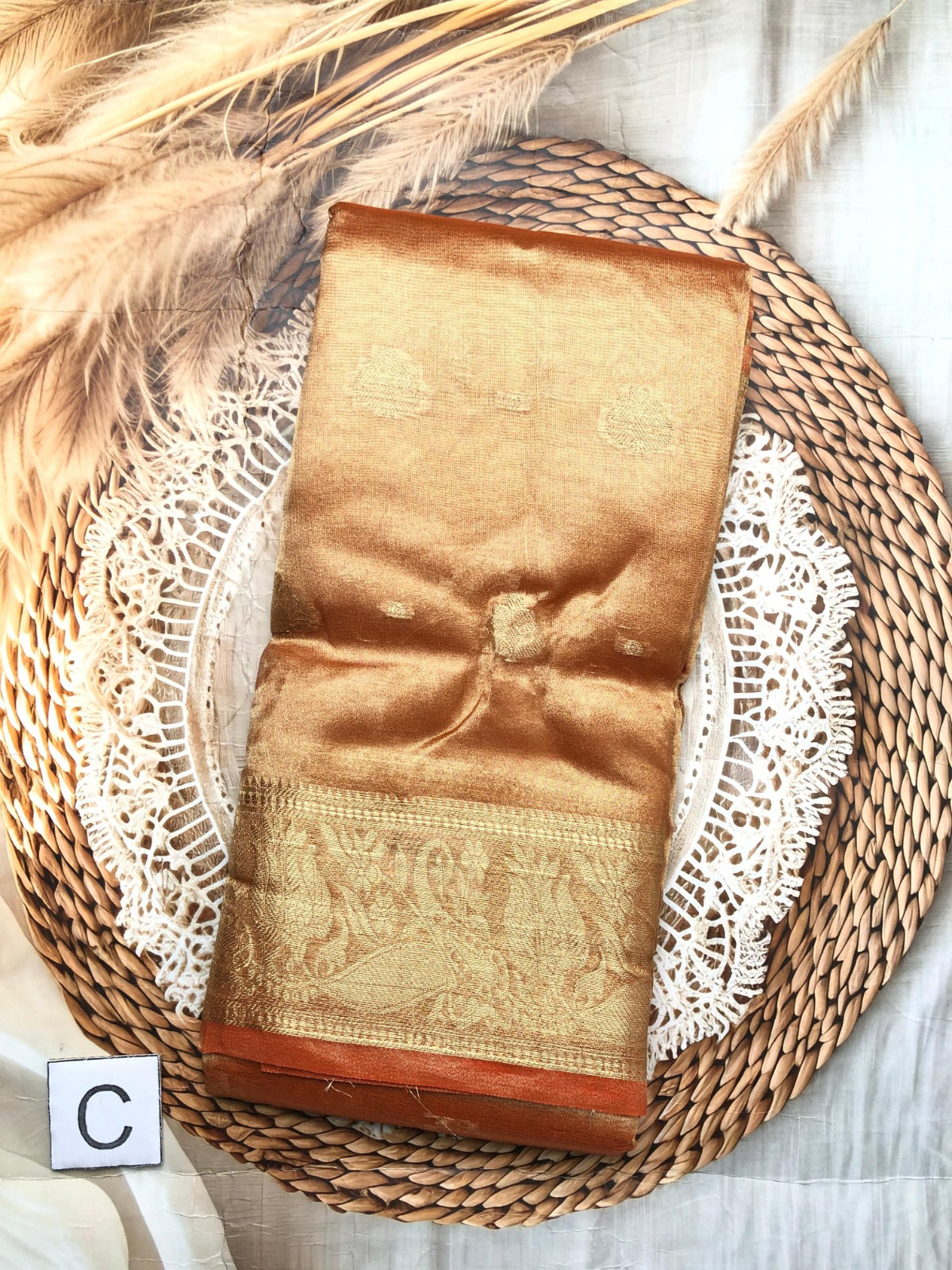 Tissue Saree with zari Buttas and border