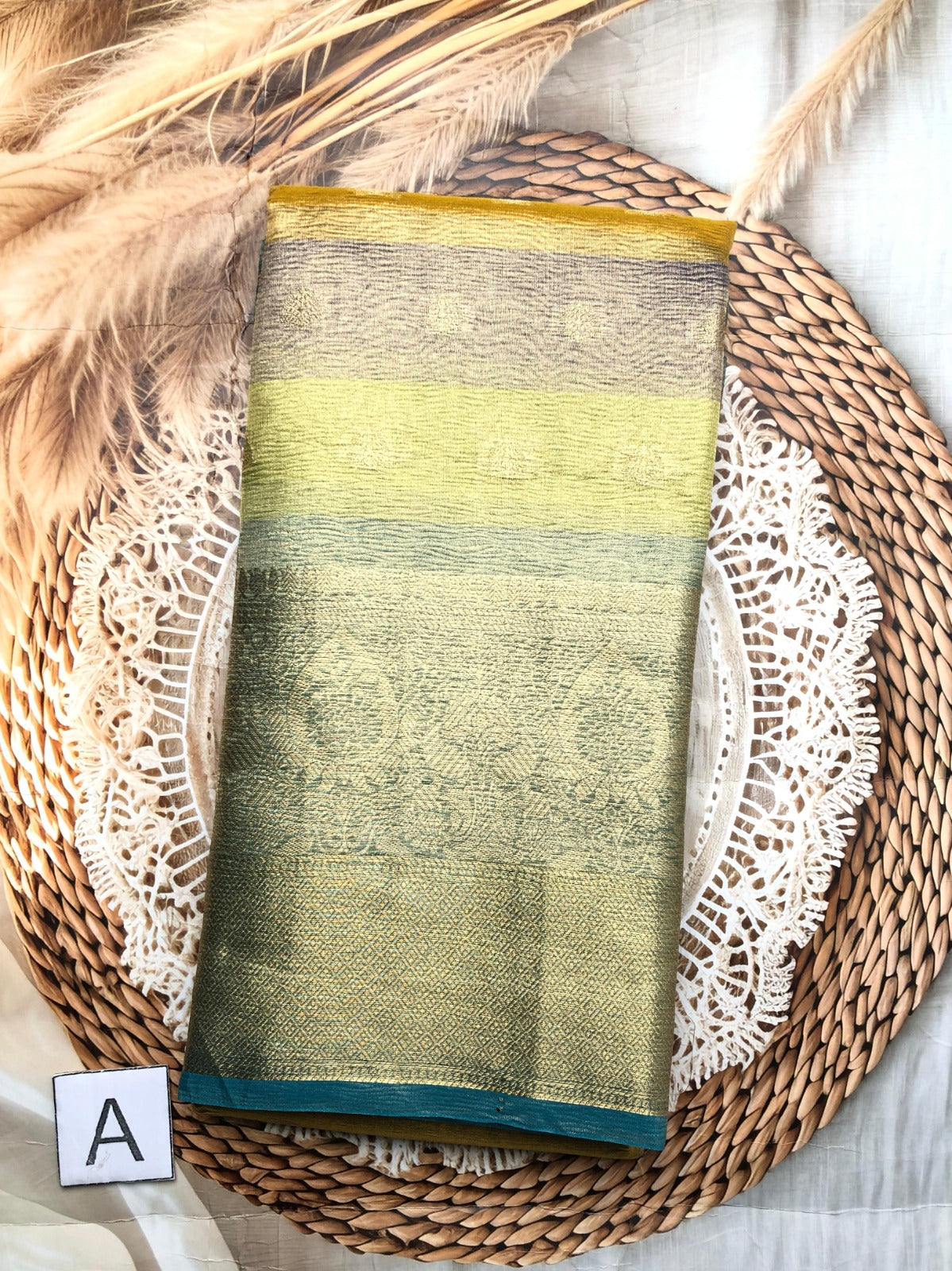 Elegant Multi Colour Tissue Saree