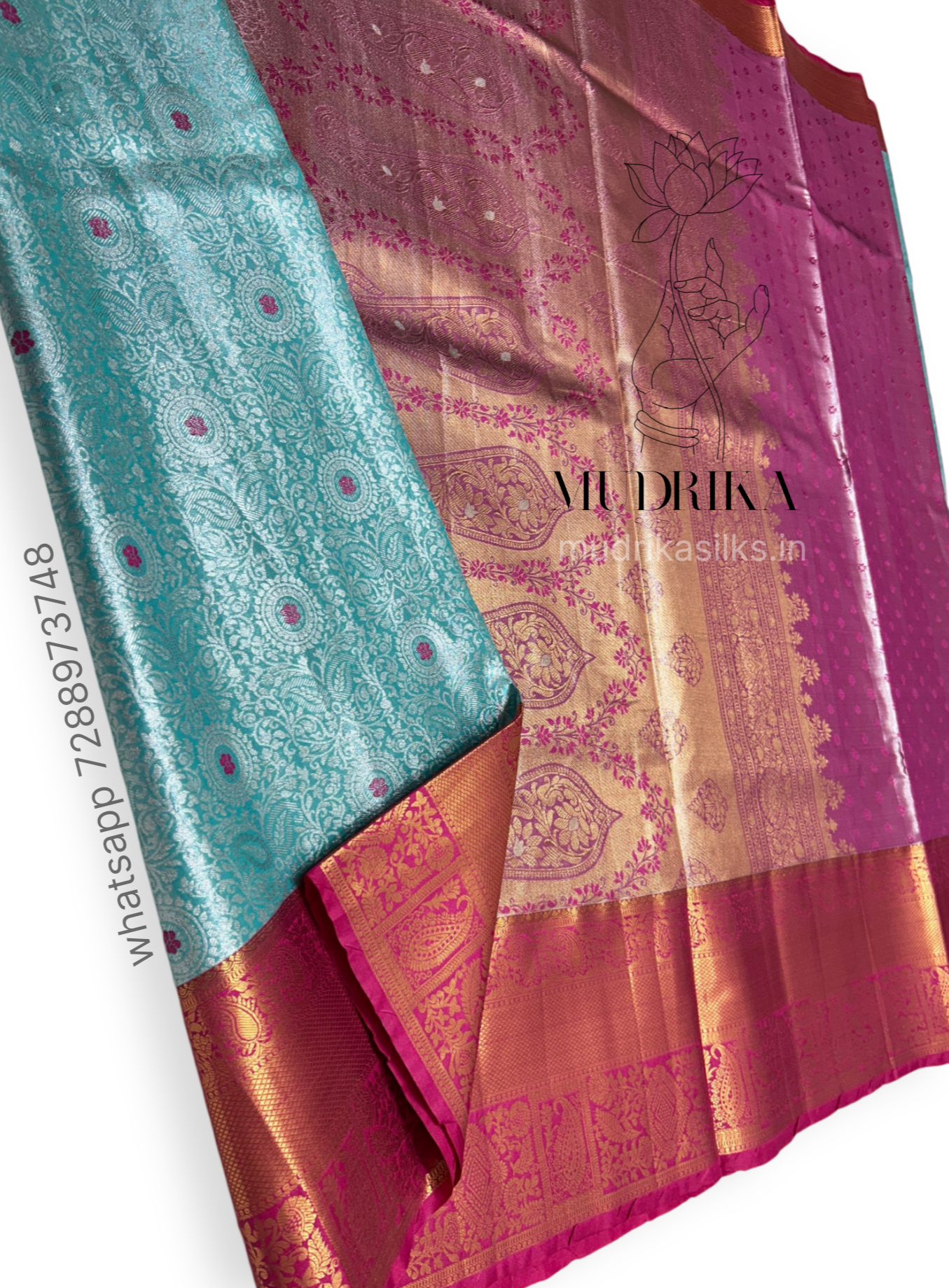 Aquablue Tissue Kanchipattu saree