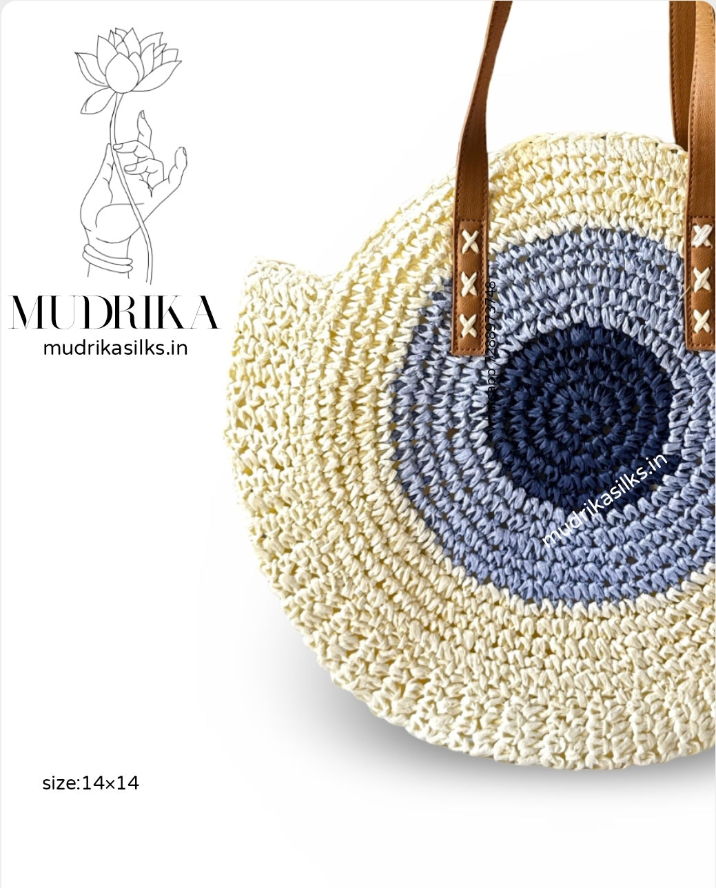 White Round beach tote bag