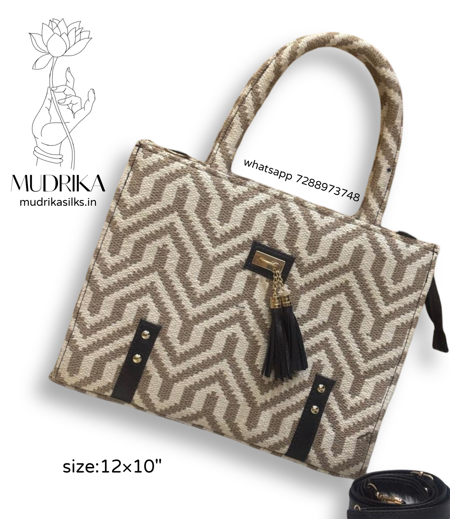 Geometric weaved tote bag