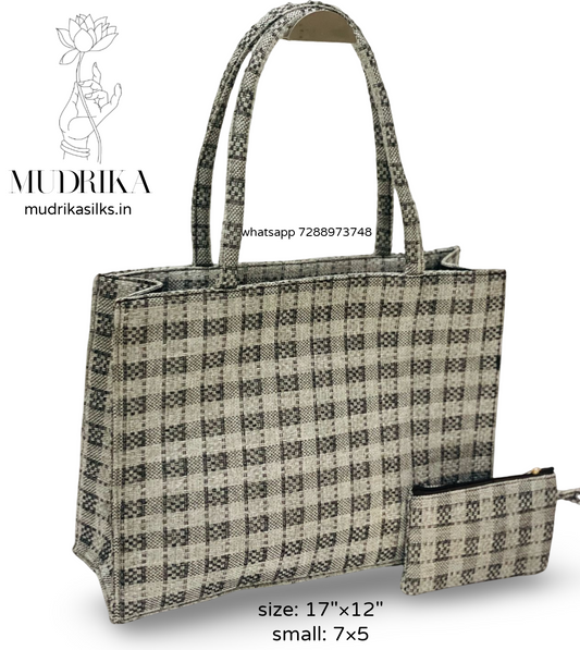 Checks tote bag