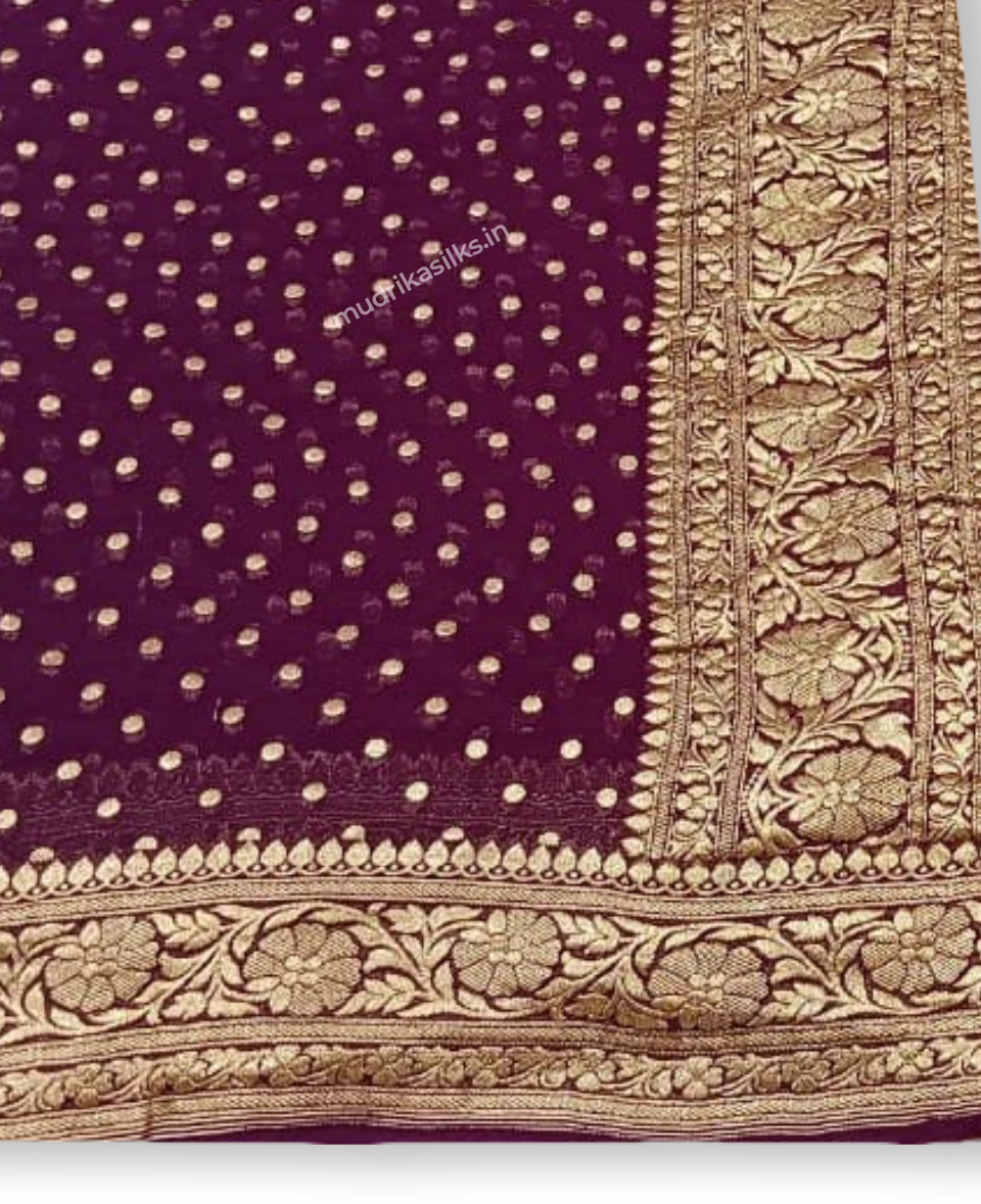 Wine maroon georgette saree