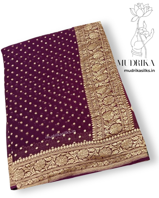 Wine maroon georgette saree