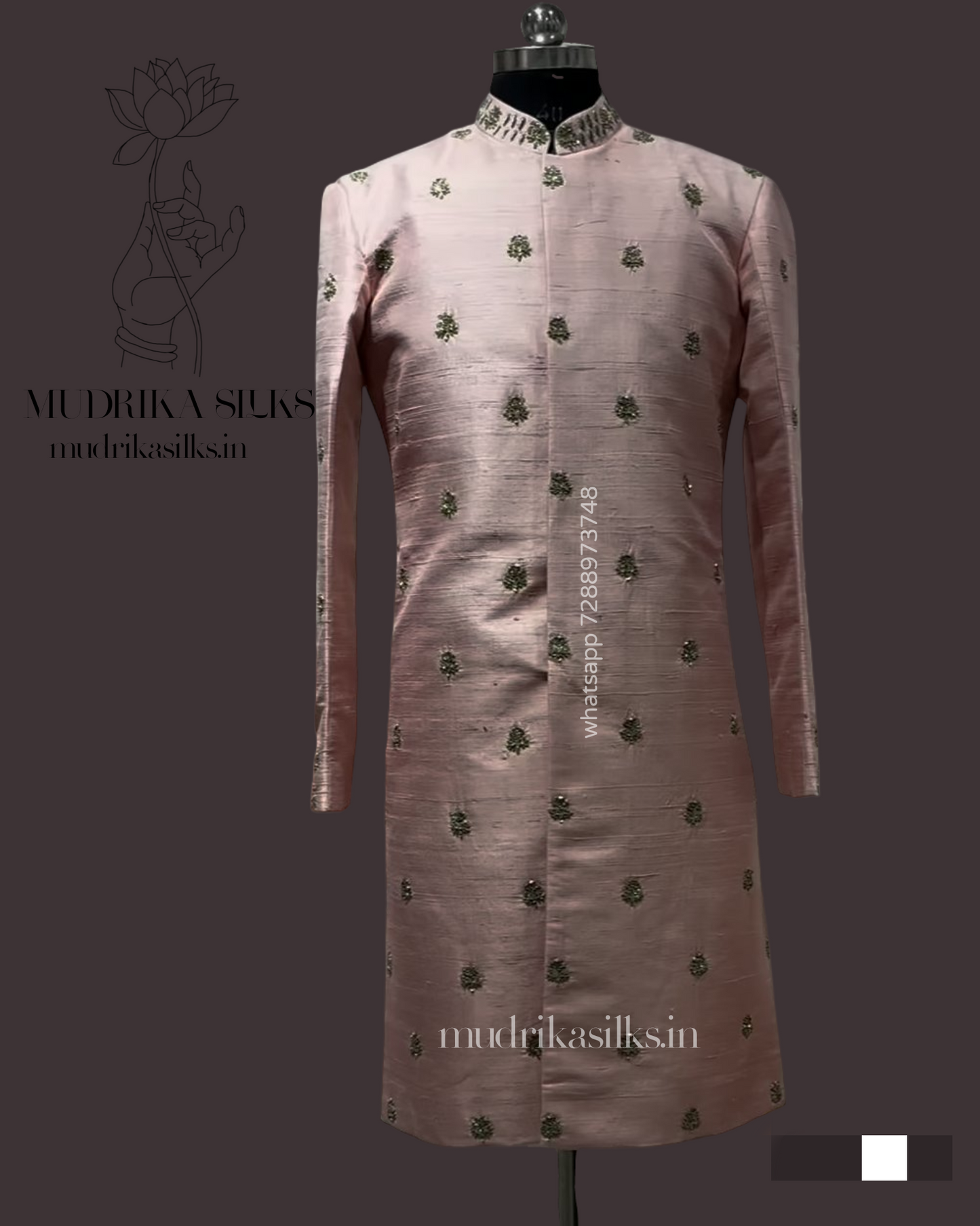Sherwani with intricate handwork