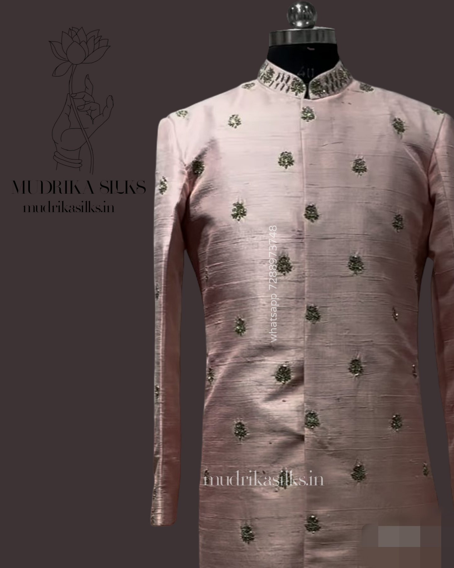 Sherwani with intricate handwork