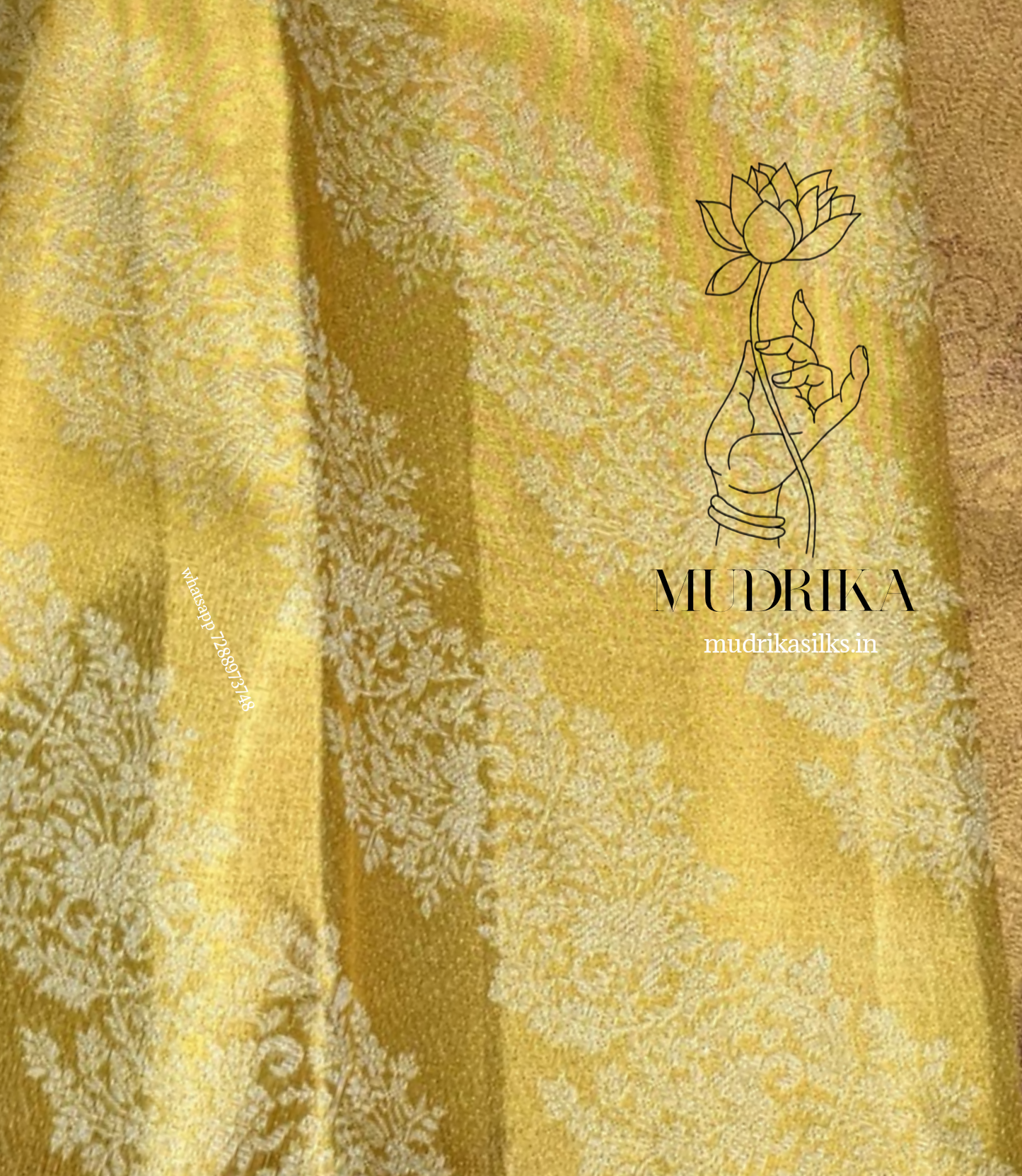 Yellow Kanchipattu Tissue Silk Saree with purple border