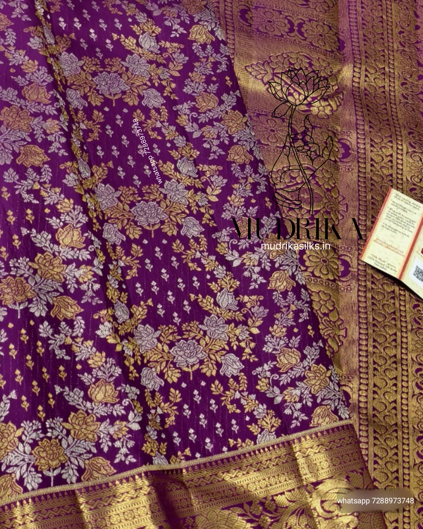 Purple Kanchipattu saree with goldzari design