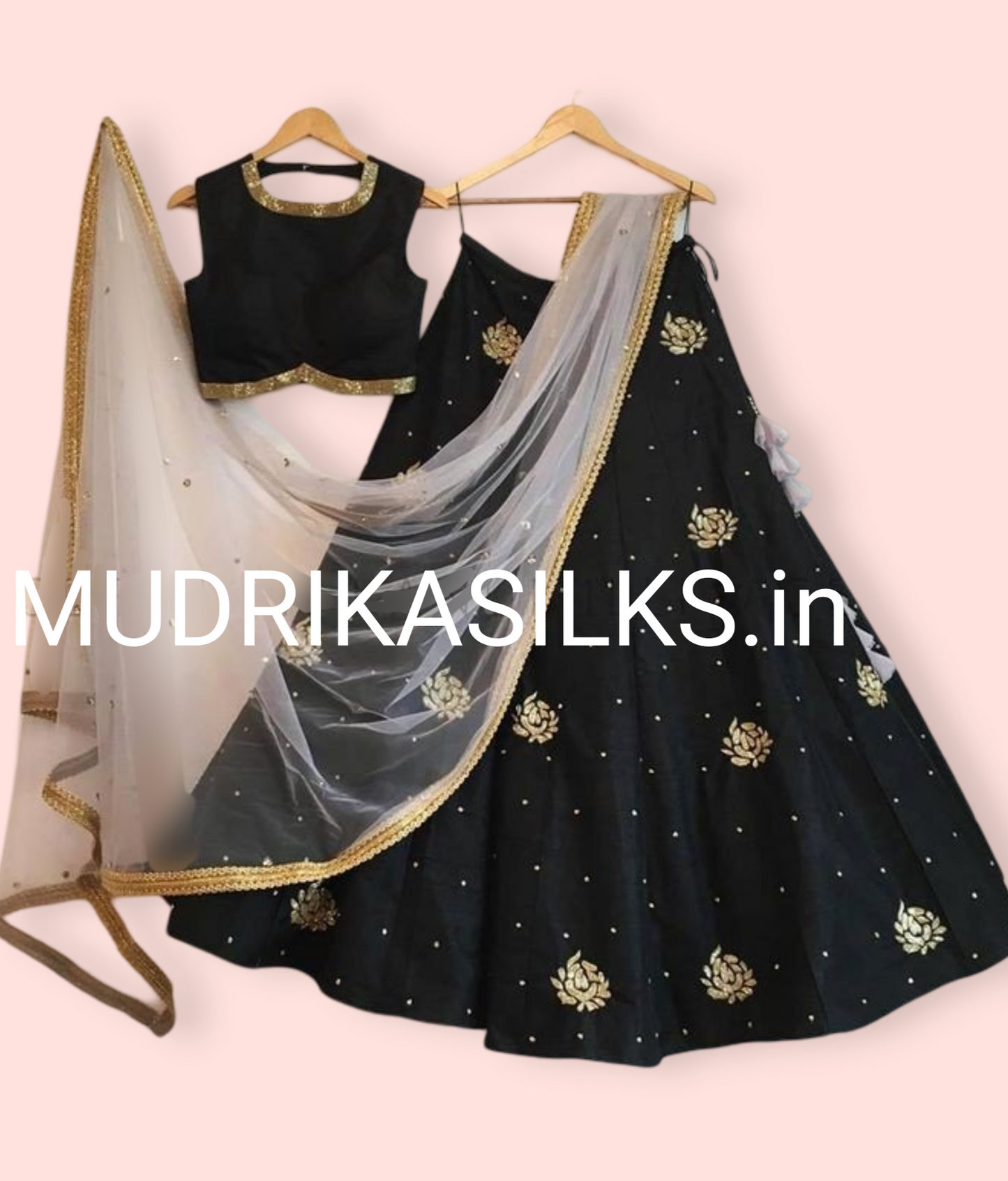 Black lehenga with handwork blouse