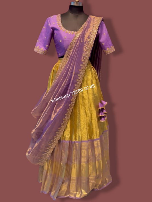 Kanchipattu tissue lehenga set