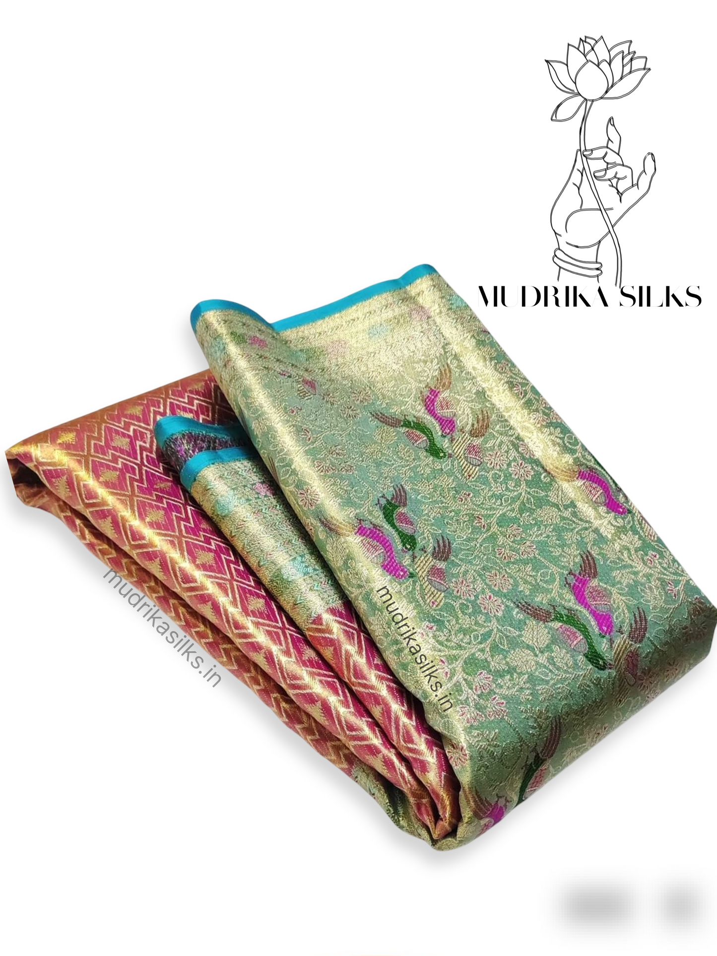 Tissue Kanchipattu Saree with Geometric Patterns