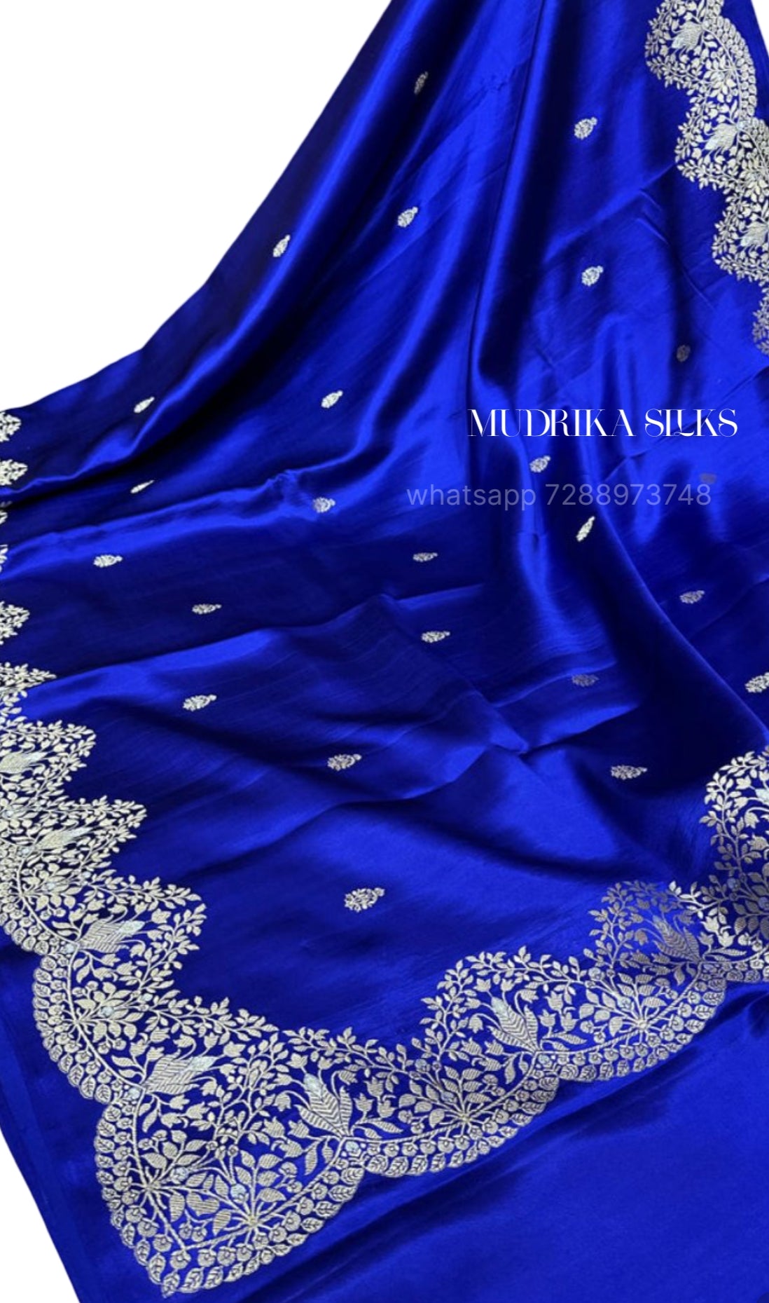 Royal blue pure benarasi silk saree