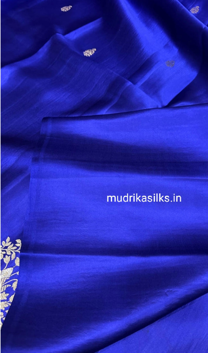 Royal blue pure benarasi silk saree
