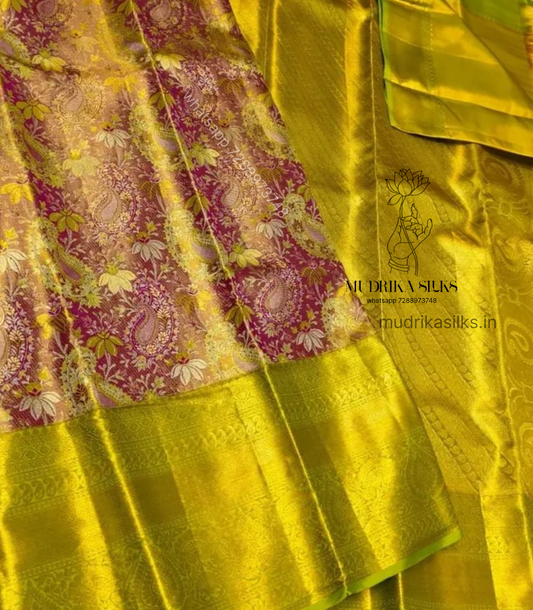 Elegant Pattu saree with paisley design