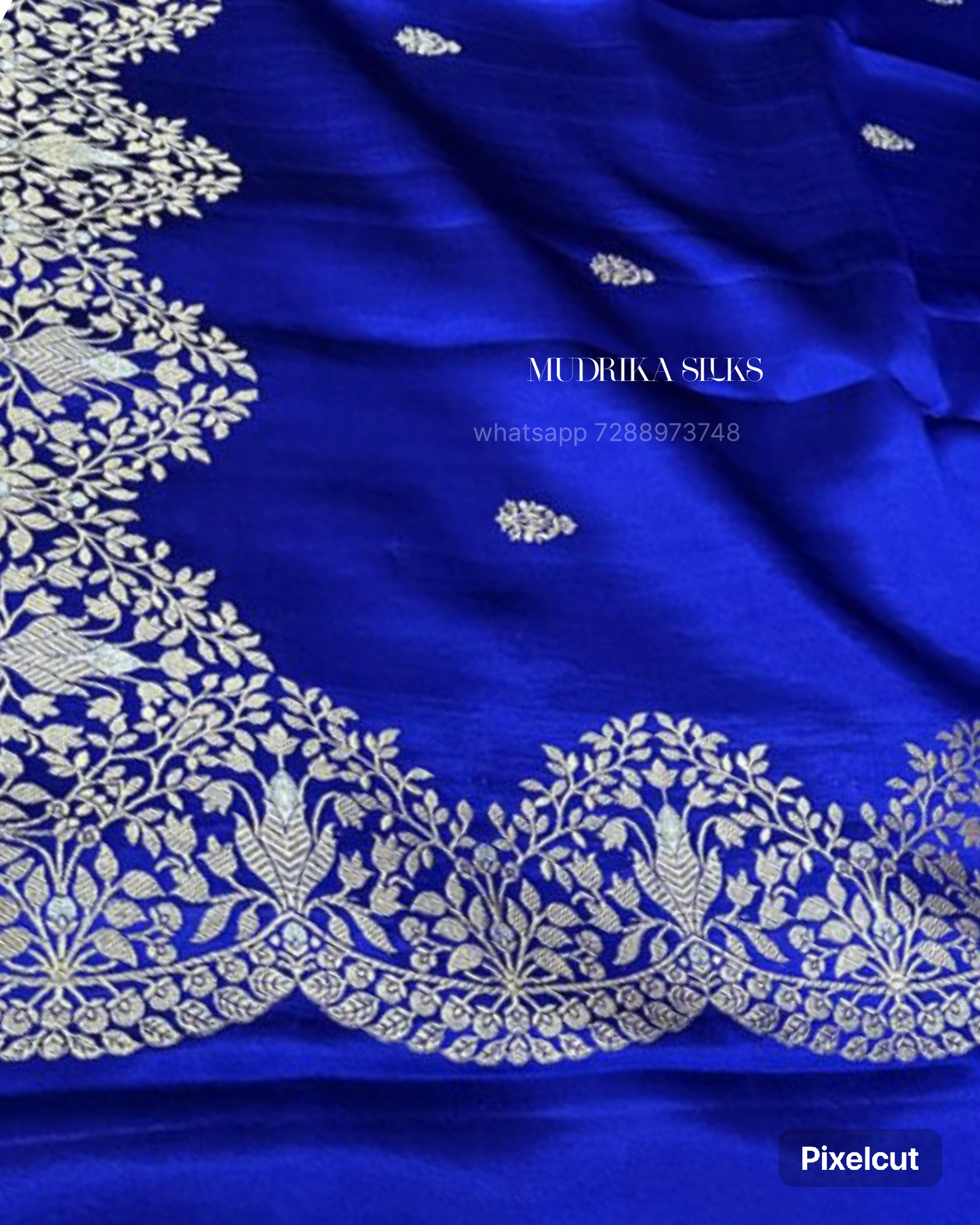 Royal blue pure benarasi silk saree